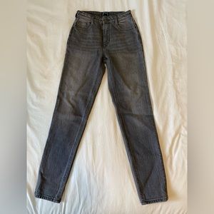 Frank & Oak Kim slim fit high waisted jeans. Size 25, faded black.